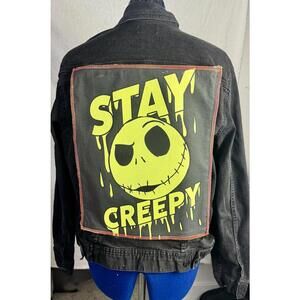 two face threads changeable patch denim grunge festival punk jacket george‎ s